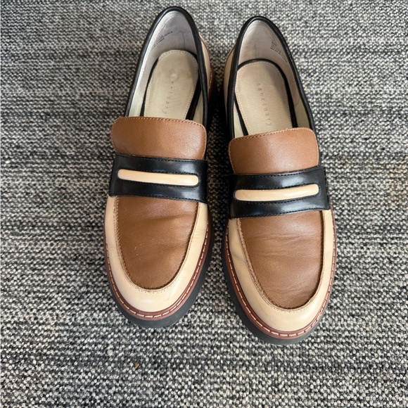 Sanctuary Black and Cream Women's Loafers - Picture 2 of 3